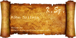 Kóhn Szilvia névjegykártya