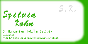szilvia kohn business card